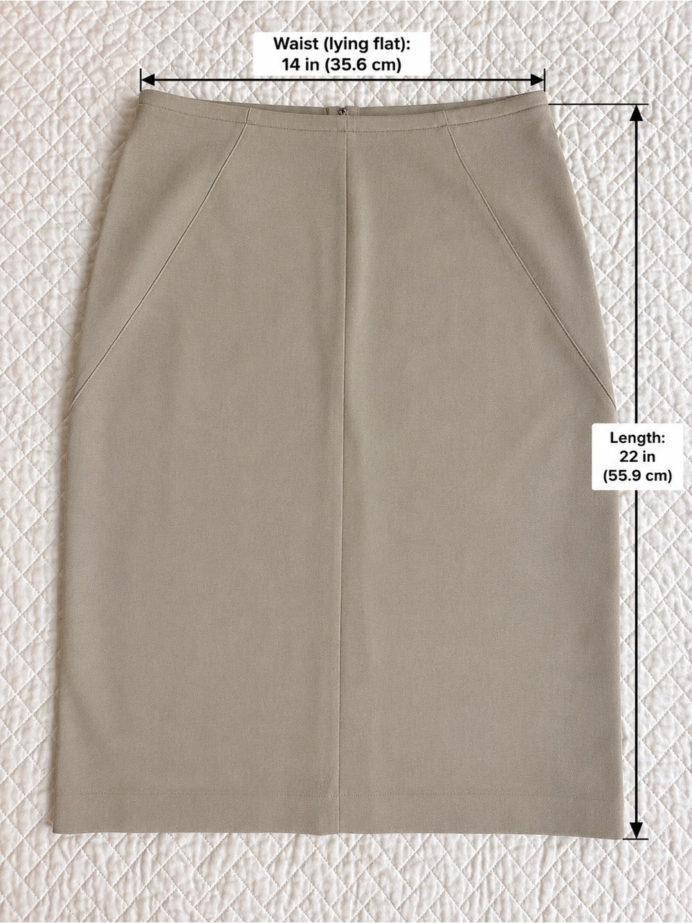 Theory Women’s Beige Khaki Cotton Stretch Pencil Skirt Size 6